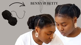 How to : Benny & Betty/Two lines /African Threading /protective hairstyle/4c natural hair