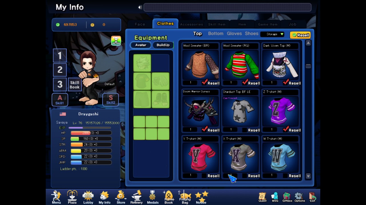 Rumble Fighter - My Inventory