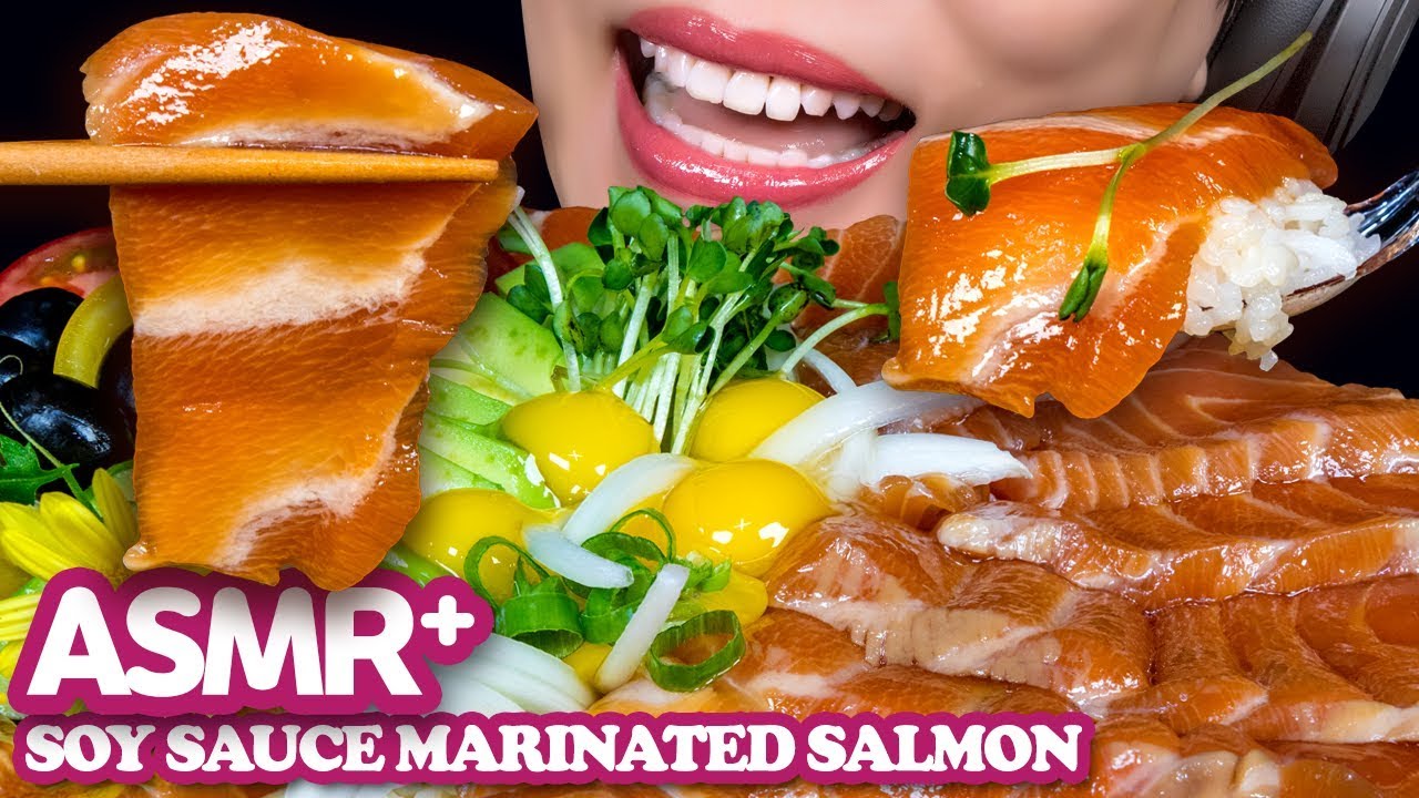 ASMR 밥도둑 2) 짜지 않은 간장 연어장 덮밥 먹방 [EATING SOUNDS] MUKBANG