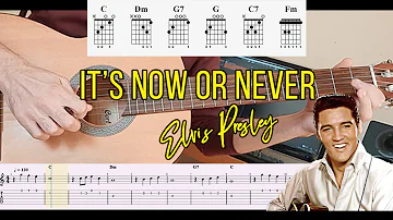 It's now or never guitar tut - notes and chords