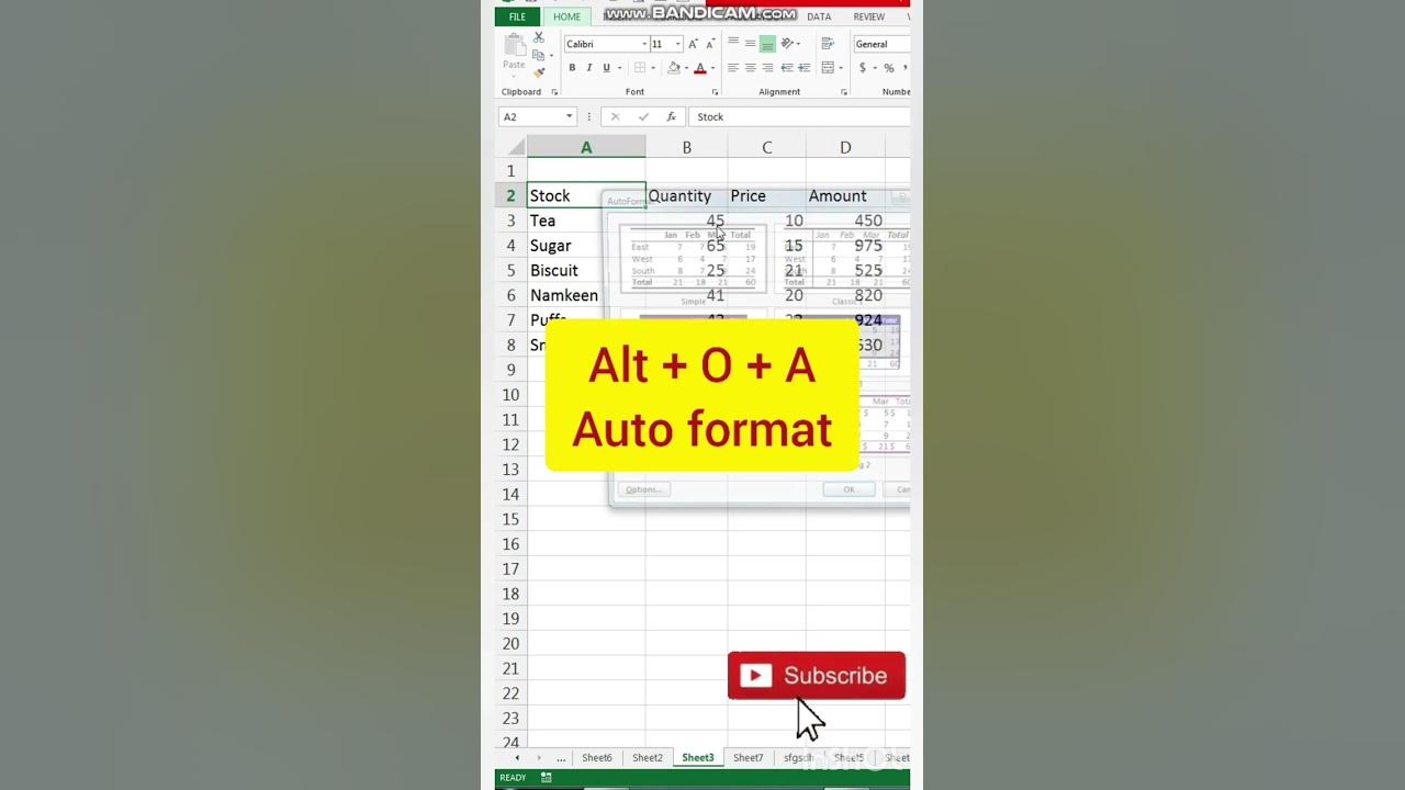 Auto Format Table Excel Table Shortcut YouTube auto-format-table-excel-table-shortcut-youtube