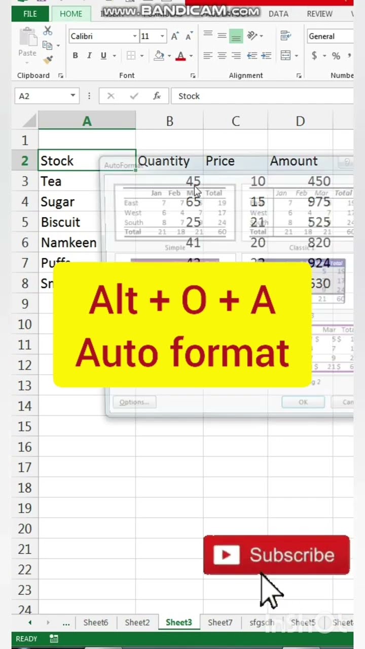 Auto Format Table Excel Table Shortcut YouTube Auto Format Table Excel Table Shortcut YouTube