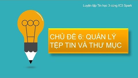 Tin học lớp 3 Chủ đề 6 Quản lí tệp tin và thư mục