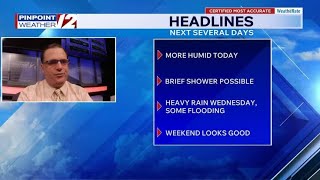 WPRI 12 Weather Now 7/28/26: Brief Shower Today; Potential for Heavy Rain Wednesday