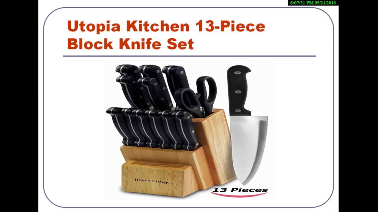 Utopia Kitchen Piece Knife Block Set Utopia Kitchen Piece Knife Block Set