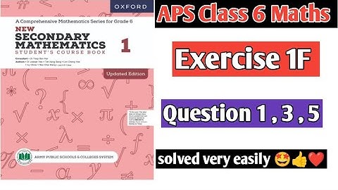 Exercise 1F || Question  1 , 3 and 5 || Oxford secondary mathematics book 1 updated edition