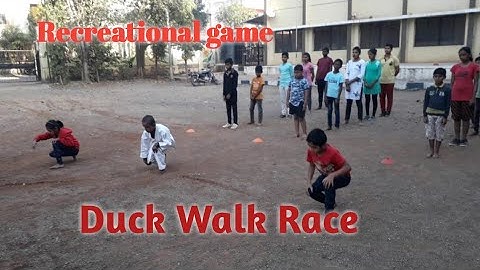 Duck walk race/ recreational game/ मनोरंजनात्मक खेळ