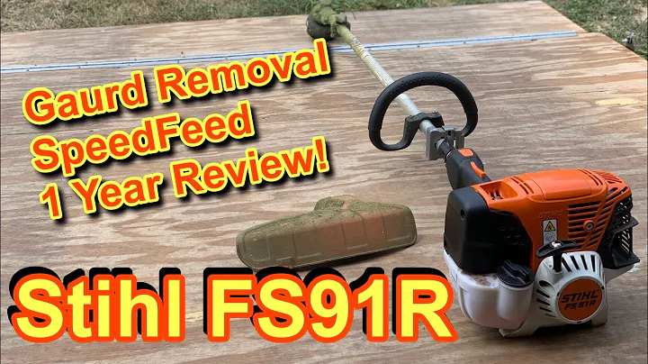 STIHL FS91r Trimmer Guard Removal and SpeedFeed Head Install Tutorial