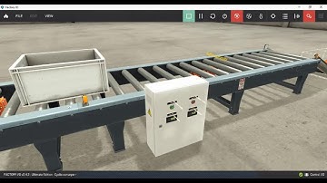 Simulation process with two conveyors and wait Factory IO