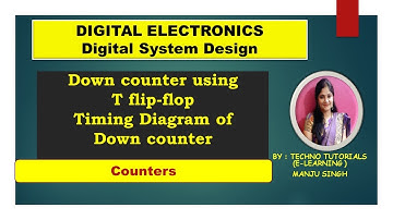 Design Mod-6 Asynchronous Down Counter | Mod-6 Ripple Down Counter | Down counter using T flip flop