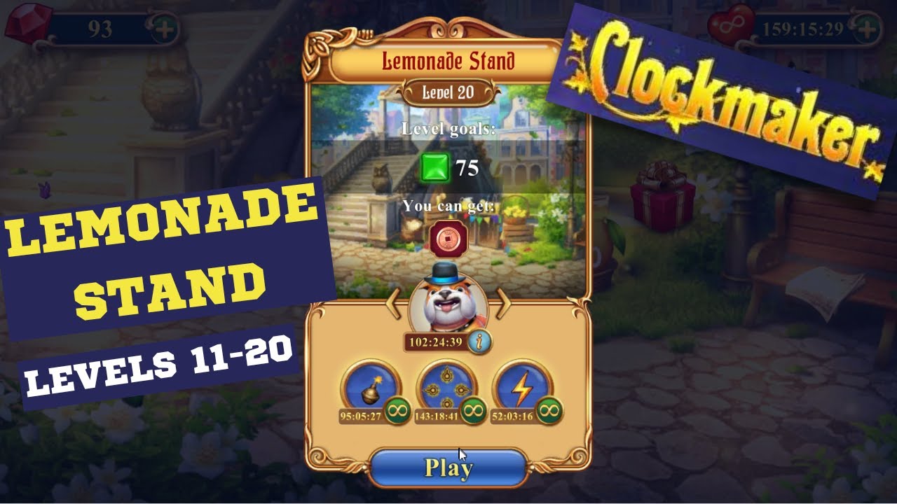 How to play Clockmaker Event Lemonade stand levels 11-20 - YouTube