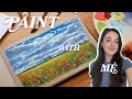 How to paint an easy gouache landscape with 3 colors  beginner friendly tutorial
