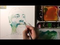 Watercolor Portrait  painting Demo(3X Video 1/2, James Harden) 인물수채화 중간 과정 - 3배속