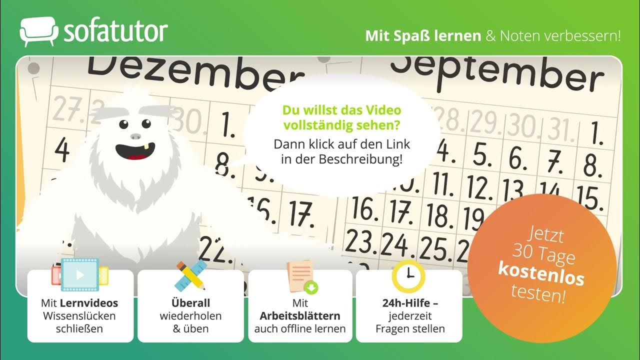 Kalender tage wochen monate jahre einfach erkl rt mathematik 1