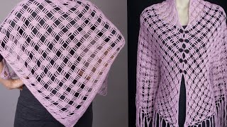 How to Crochet Quick Easy Women Shawl Pattern tutorial For Beginners#crochet#knitting#diy shawl
