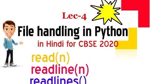 #readlines()#python#hindi Lec-4: File handling in python in Hindi |read()|readline()|readlines()