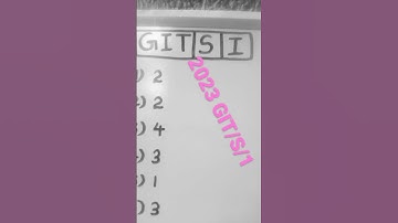 2023 GIT Exame Answers (Part 1)