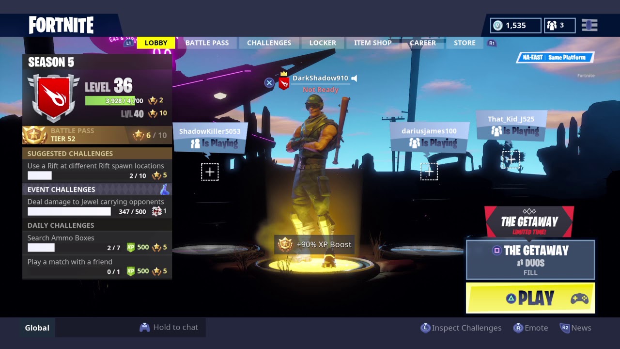 Fortnite-Night falls onto the desert