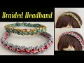 DIY Beautiful Wide Elastic Chunky Braided Headband  | How to Make 2 strand Plait Fabric Hairband