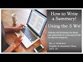 How to Write a Summary