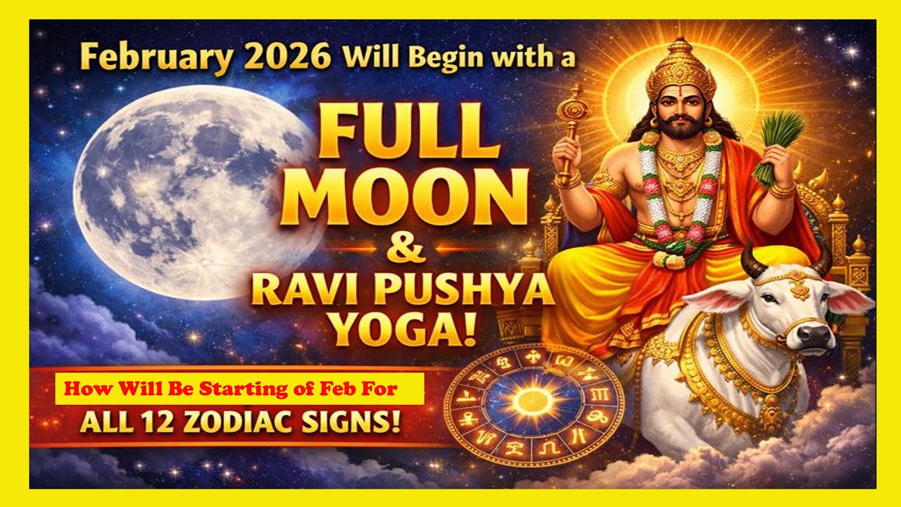 Starting of February 2026 with  Full Moon and Ravi Pushya Yoga | Influence on 12 zodiacs