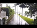 Walking in Heavy Rain - Palm Beach,  Florida - 4K ASMR
