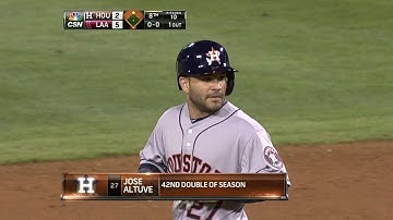 HOU@LAA: Altuve doubles to left to plate Fowler