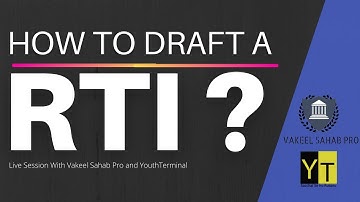 How to draft a RTI ? I Vakeel Sahab Pro I YouthTerminal