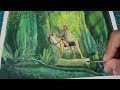 HIMI MIYA GOUACHE PAINTING STUDIO GHIBLI ASHITAKA "PRINCESS MONONOKE"