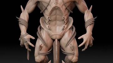 Alien 3d character zbrush model Reel turntable Vulgar Creature