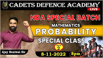 Mathematics class Live | Probability Part - 2  | By Ajay Beniwal Sir | CADETS DEFENCE ACADEMY
