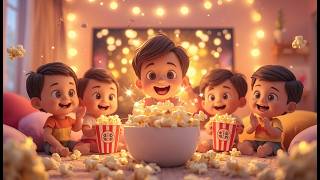 Popcorn Movie Night Song | Family Fun Time 🎬🍿 | Nursery Rhymes &amp; Kids Songs | #KidsSong #MovieNight