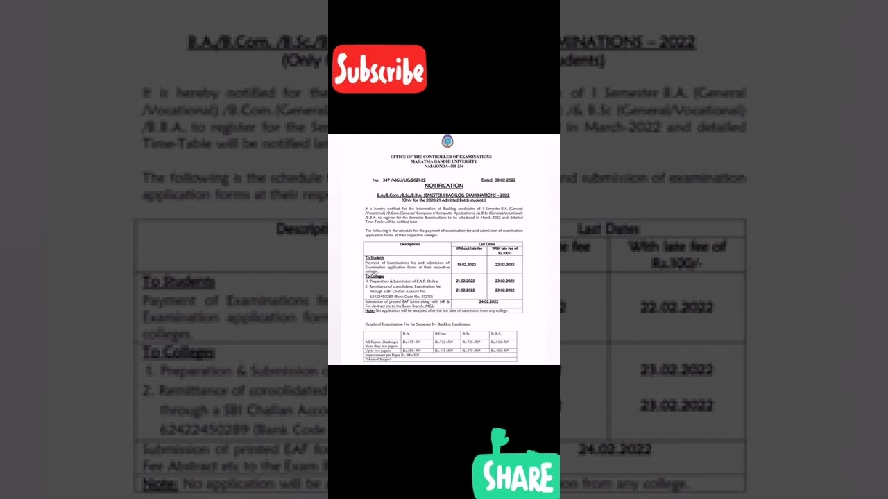 University Exam fee notification /UG 1st & 3rd semester /Btech time table/Mahatma Gandhi University