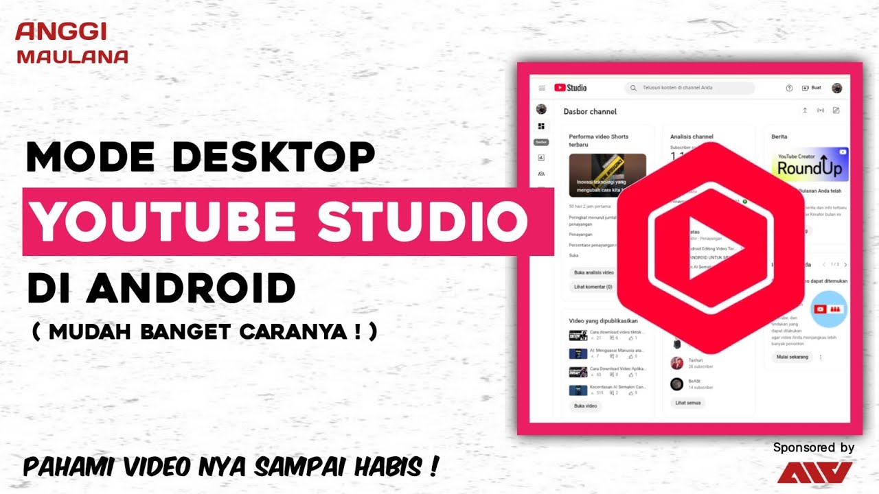 Cara Masuk Ke Youtube Studio Desktop Melalui HP Android