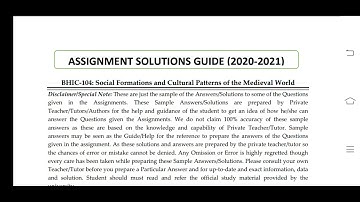 BHIC 104 Ignou Solved Assignment 2020-21