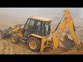 JCB Backhoe Collecting Soil To Load in Dump Truck and Tractor - JCB Tractor Video