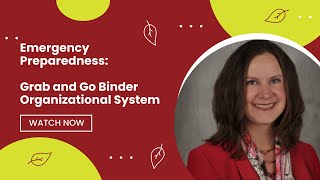 Emergency Preparedness  - Grab and Go Binder Organizational System