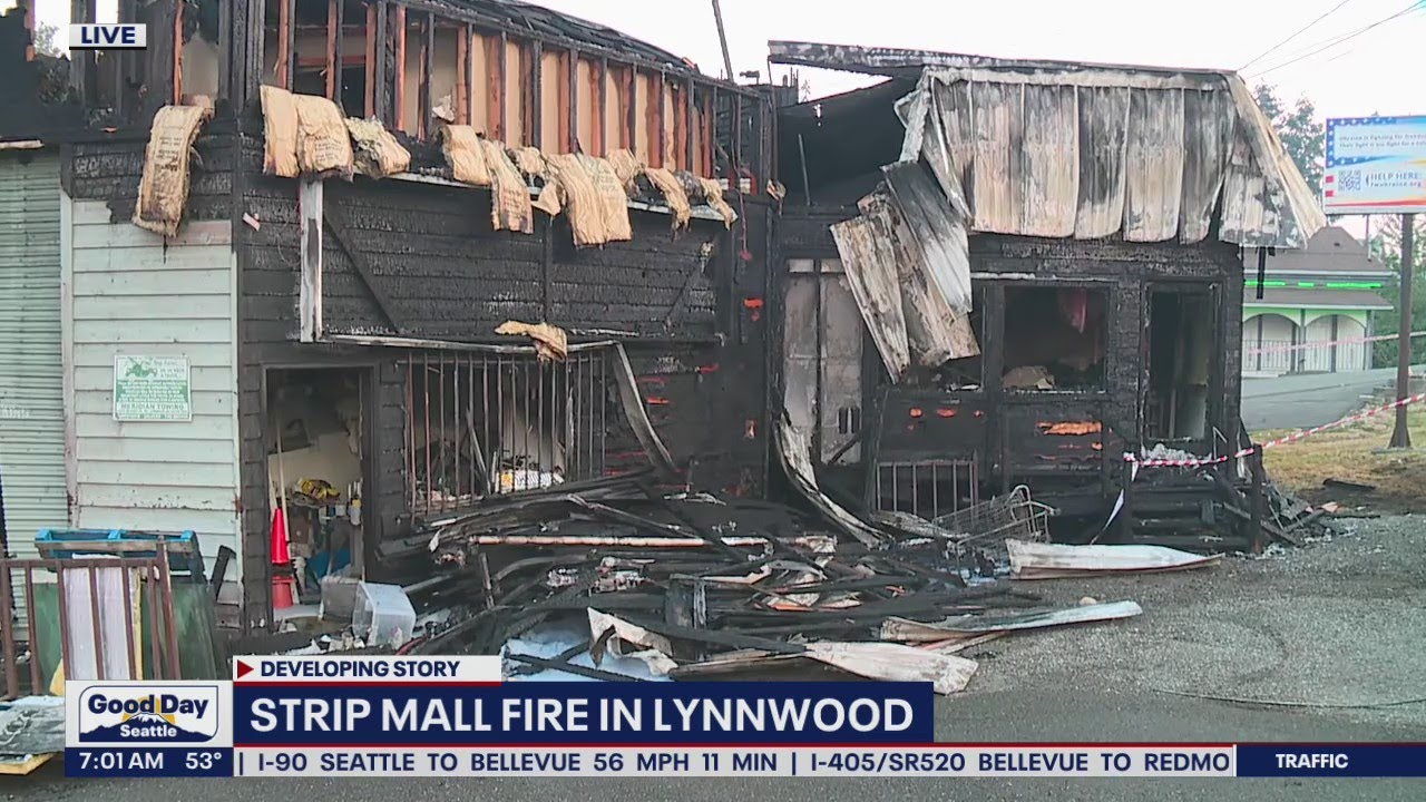 Crews battle strip mall fire in Lynnwood (Part II) | FOX 13 Seattle ...