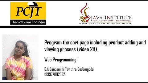 Program the cart page including product adding and viewing process (video 28)