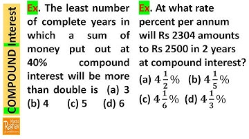 Least number of years in which a sum of money put at 40% compound interest will more than double