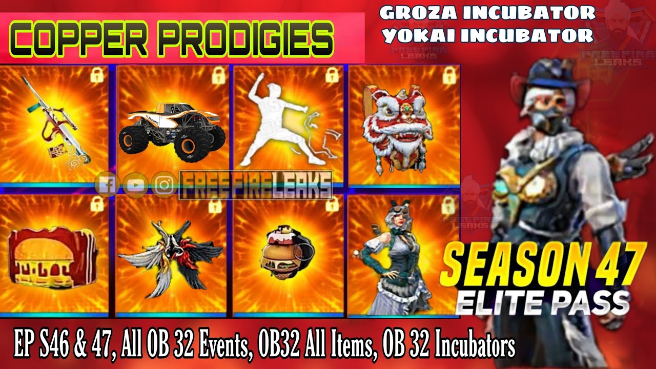 OB32 Update - All Mega And Mini OB 32 events & Items | EP Season 46 & Season 47 | Free Fire Leaks