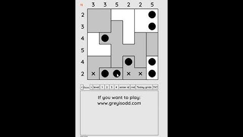 Grey is Odd - Today grids. Solution level 4 6X6 dated 07-09-2024 #logicpuzzles #logicgames  #games