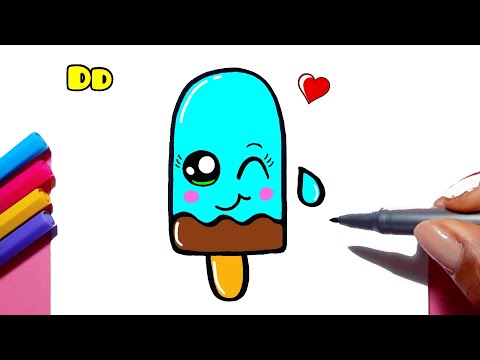 Como desenhar Picolé KAWAII fofo ❤ Desenhos Bonitos - Desenho