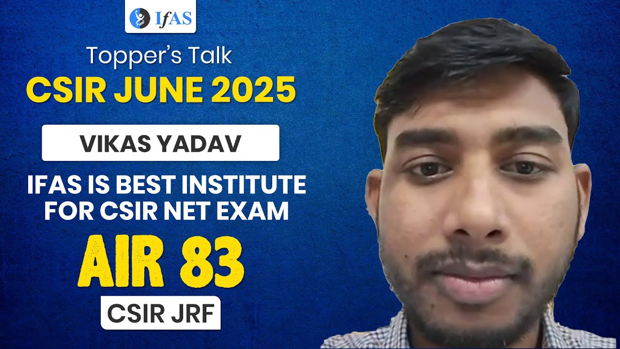 CSIR NET Chemistry Topper Talk 2025 | Vikas’s Secret to Cracking JRF AIR 83