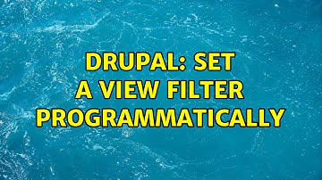 Drupal: Set a view filter programmatically (2 Solutions!!)