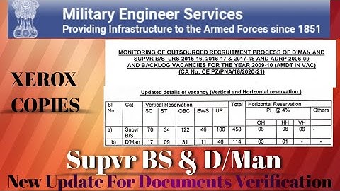 MES || Supvr BS || D/Man || New Update For Documents Verification || Study📝Holic
