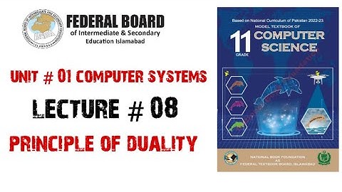 Principle of duality | Lecture 8 | first year computer 2024 #11thclasscomputer