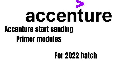 Primer module accenture|2022 batch | Accenture|