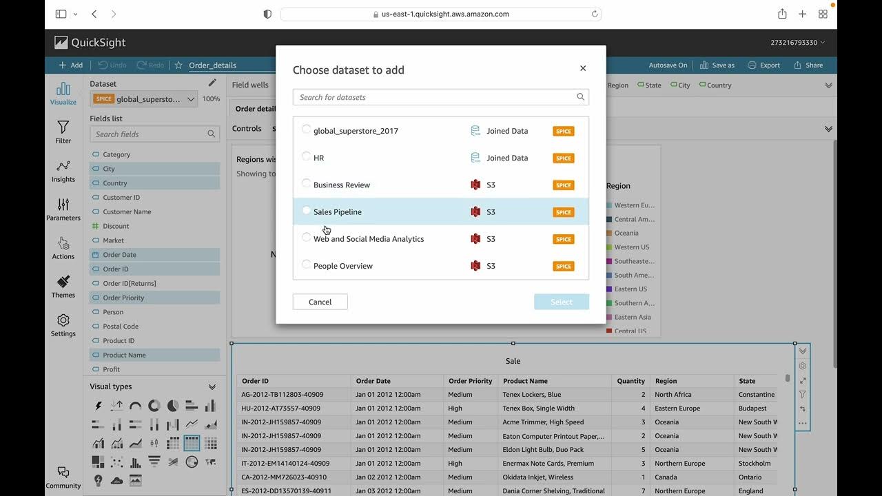 How to replace dataset in quicksight youtube