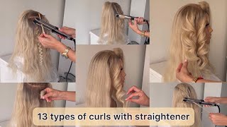 Different curls with straightener